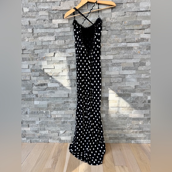 Runaway the Label Black and White Polka Dot Maxi Dress Valentines Day Dress S - Picture 9 of 16